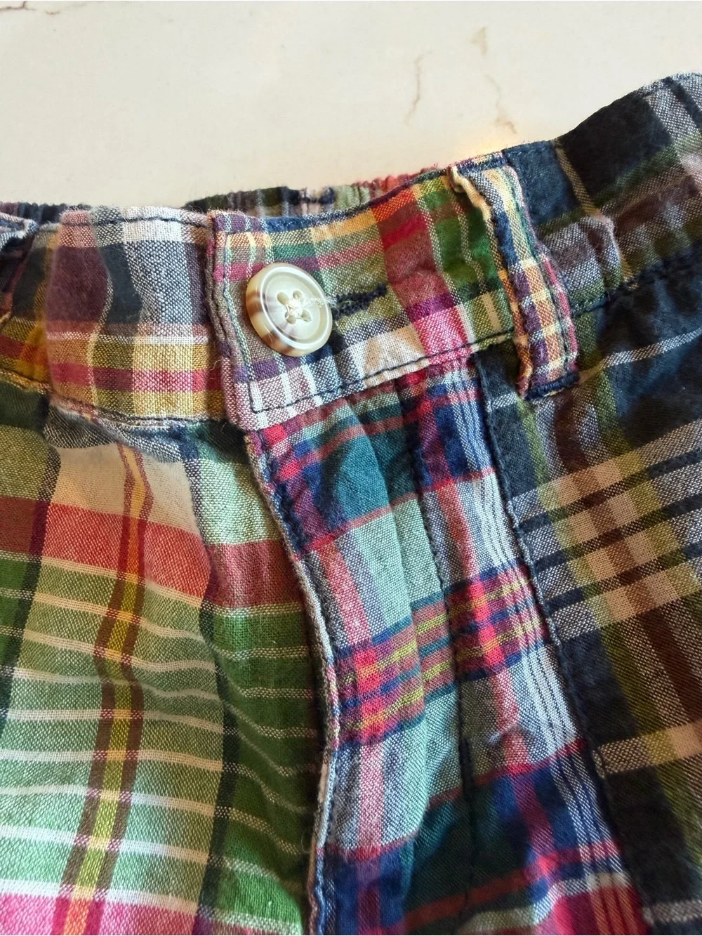 Ralph Lauren Madras Plaid Cotton Preppy Shorts / 18 month